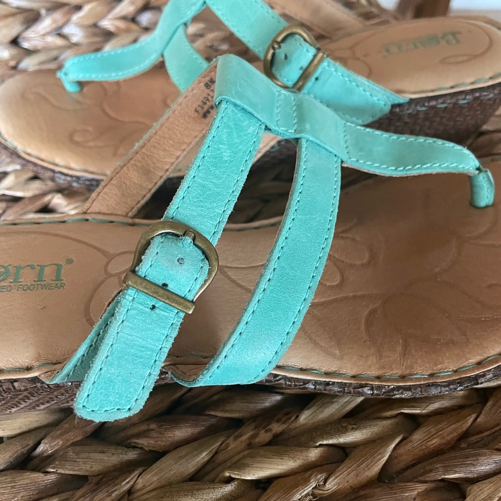 Born Women's Turquoise Sandals Genuine Leather - Picture 2 of 7